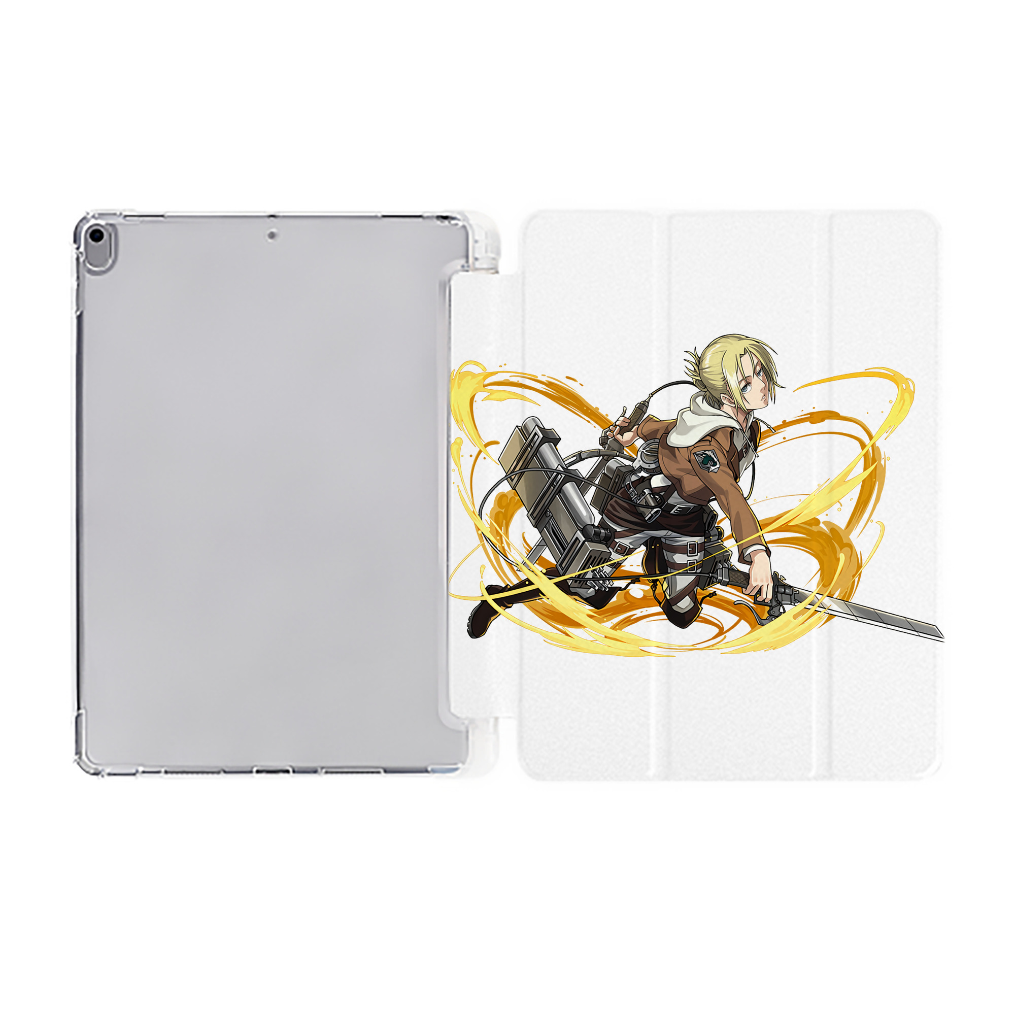（画像用） 進撃の巨人 アニ・レオンハート Attack on Titan Annie Leonhart IPad ケース ペン収納付き 三つ折りスタンド PUレザー×シリコン 対応機種9.5/10.5/10.9インチ